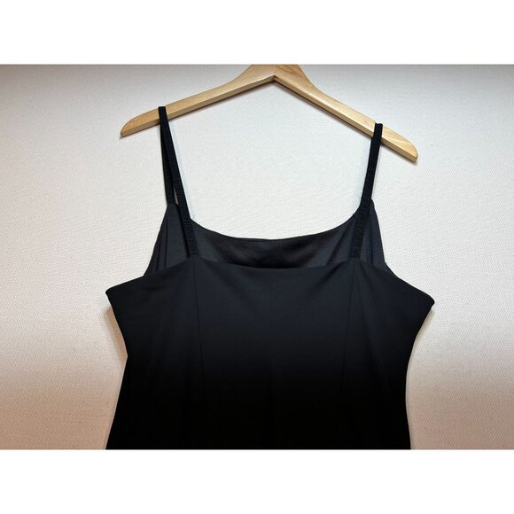 Believe Womens Midi Tank Slip Dress Size 16 Black Sleeveless Ruffled Hem Summer - Picture 10 of 11
